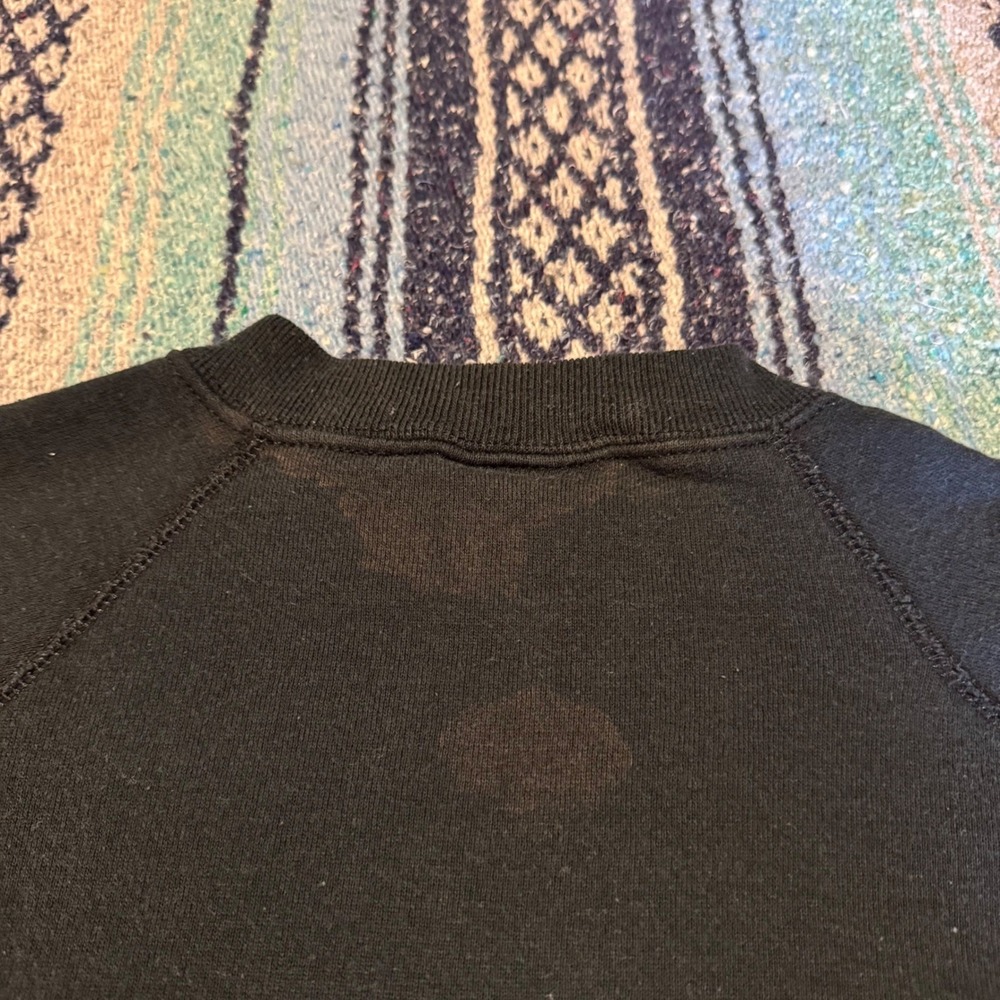 Vintage Bassett Walker French Blues Sweatshirt Black Raglan USA Made Large - Picture 6 of 10